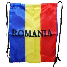 Sac sport tricolor Romania, 1 compartiment, textil, 30x40 cm