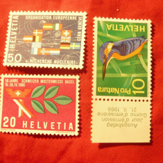 Serie Elvetia 1966 - Protectia naturii , 3 valori