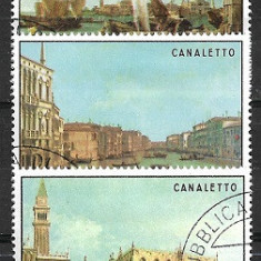 B0615 - San Marino 1971 - Canaletto 3 v.stampilat,serie completa