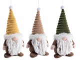 Cumpara ieftin Set 3 figurine Mos Craciun textil multicolor cm9,5x8,5x20H