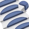 VidaXL Covorașe pentru scări, 15 buc., 56x17x3 cm, semirotunde, albastre 133883