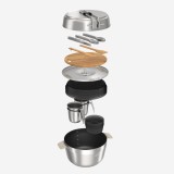 Set de gătit 900 camping din inox + antiaderent, 4 persoane, 33 elemente XL, Quechua