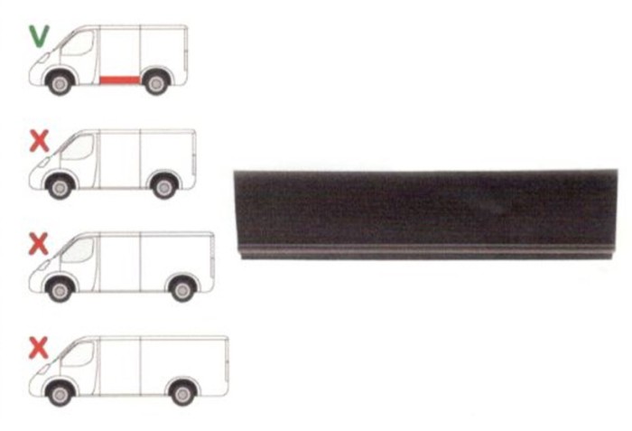 Panou reparatie lateral Ford Transit (V184/5) 05.2000-04.2006 , Transit/Tourneo (V347/8) 05.2006-04.2013 Partea Stanga, Lateral mijloc inferioara, lu