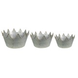 Cumpara ieftin Set 3 ghivece flori metal gri 43x21 cm, 40x20 cm, 33x18 cm