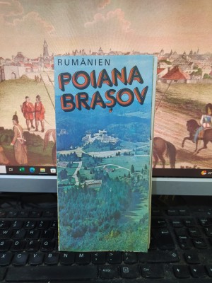 Rumanien Rumaenien Rom&amp;acirc;nia, Poiana Brașov, Hartă și pliant &amp;icirc;n germană, 1989, 109 foto