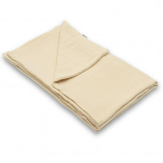 Paturica moale bebe, New Baby, 80x100 cm, Din muselina, 100% bumbac certificat Oeko Tex Standard 100, Beige