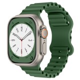 Cumpara ieftin Curea compatibila Apple Watch, pentru Ultra, Ultra 2, SE, 9/8/7/6/5/4/3/2/1 - 42/44/45/49MM, Silicon Moale, Ocean Band, LUVLU&trade;, Verde