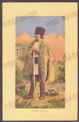 4842 - Ethnic, SHEPHERD, Cioban, Romania - old postcard EMBOSSED - unused foto