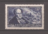 Franta 1948 - 100 de ani de la moartea lui Chauteabriand, MNH, Nestampilat