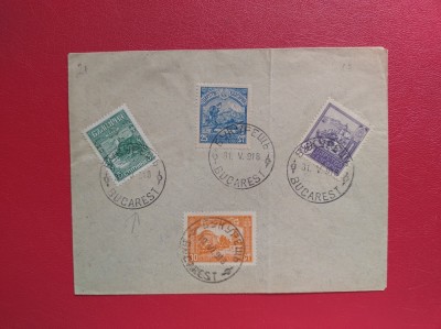 1917 - PLIC FILATELIC - OCUPATIA BULGARA IN ROMANIA - STAMPILA BUCURESTI foto