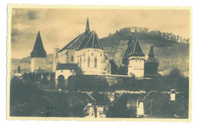 2485 - BIERTAN, Sibiu, Fortress - old postcard, real PHOTO - unused - 1936 foto