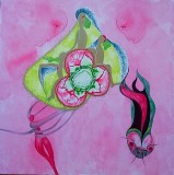 &bdquo;Cu sufletul la gură&rdquo;, 80 cm/ 80 cm, Abstract, Acrilic, Suprarealism, General