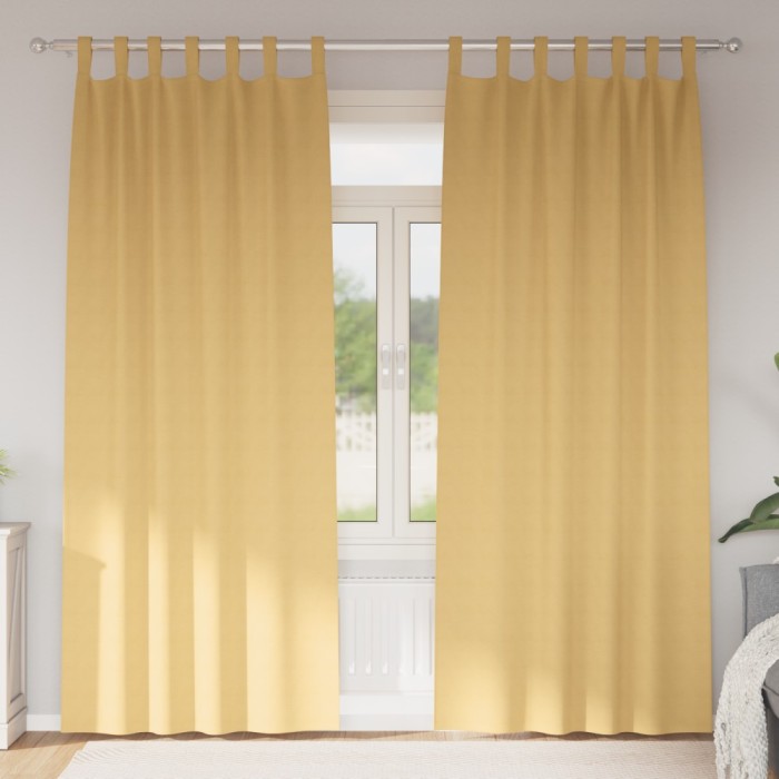 vidaXL Perdele cu perdele 2 pcs Bej 260 x 140 cm Poliester
