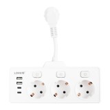 Prelungitor Lohuis cu 3 prize si 4 USB-uri