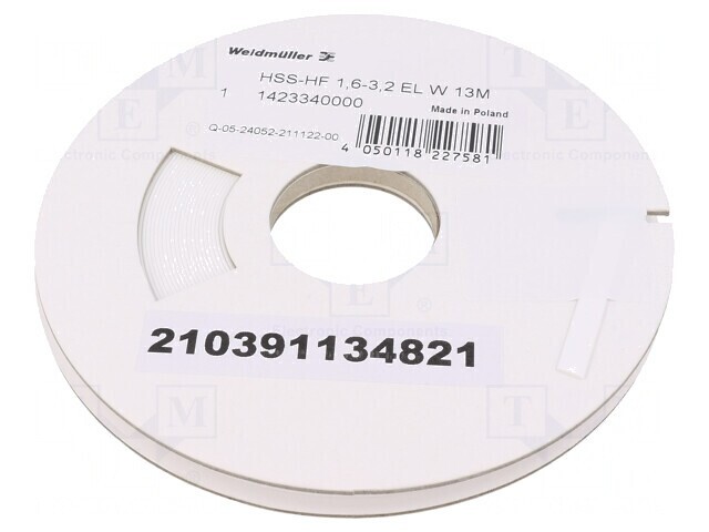 Manson termocontractabil 3.2mm x 13m Alb