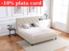 Pat Hypnotic 160x200 cm Tapitat Catifea Bej Somiera Inclusa (cod ML 1705-01)