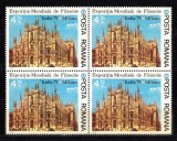 A11 TX10 2 - 1976 - Expozitia filatelica Italia 76 - Milano - pereche de cate patru timbre, Arhitectura, Nestampilat