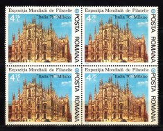 A11 TX10 2 - 1976 - Expozitia filatelica Italia 76 - Milano - pereche de cate patru timbre