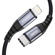 Choetech IP 0039 Cablu de date și încărcare de la USB C la Lightning pentru iPhone și iPad, 1,2 m