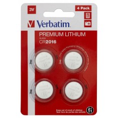 BATERIE VERBATIM, butoni (CR2016), 3V litiu, 4 buc., &quot;49531&quot; (timbru verde 0.04 lei)