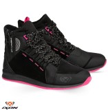 Ghete pentru scuter - motocicleta Urban femei All Season Ixon model Freaky WP LS culoare: negru/fuchsia (roz) (100% waterproof) 39