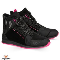Ghete pentru scuter - motocicleta Urban femei All Season Ixon model Freaky WP LS culoare: negru/fuchsia (roz) (100% waterproof) 37
