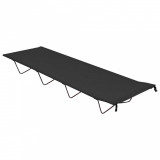 VidaXL Pat de camping, negru, 180x60x19 cm, țesătură Oxford și oțel