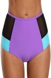 SW2018-10 Slip de baie cu talie inalta si imprimeu colorat