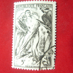 Serie- Pictura- Rezistenta ,Franta 1947 ,1 valoare stampilata