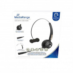 MediaRange Wireless mono headset with microphone, 180mAh battery, black foto