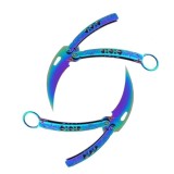 Cumpara ieftin Set de doua bricege fluture karambit, DEPOX&reg;, otel inoxidabil, 22 cm, multicolor