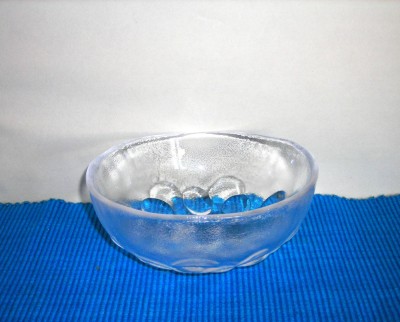 Bol fructiera cristal masiv suflat manual -Grapes 2- design Ann Warff, BODA Swe. foto