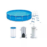 Piscina Cadru Metalic + KIT Complet cu Accesorii &quot;Mega Summer Waves&quot; 457 x 122cm