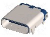 Conector USB C, versiune USB 3.1, orizontala, AMPHENOL - 12401832E402A
