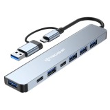 Hub USB, Type-C la USB 3.0, 4 buc. USB 2.0, 2 buc. Type-C Asteroid GSM H6