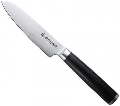 Cutit santoku otel Damask HRC 60 Konstanz, Carl Schmidt Sohn, 12 cm, maner negru, 071318 foto