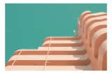 Tablou Canvas Arhitectură Modernă Pastel Curbe Geometrie Minimalism, 39 x 26 cm, CMCLASS