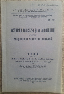 Actiunea glucozei si a alcoolului asupra muschiului neted de broasca/ 1936 foto