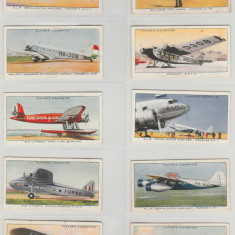 1936 Linii aeriene, avioane - set complet 50 cartonase PLAYER'S Cigarette Cards