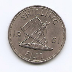 Fiji 1 Shilling 1961 - Elizabeth II - Cupru-nichel, B11, 23.5 mm KM-23 (1)