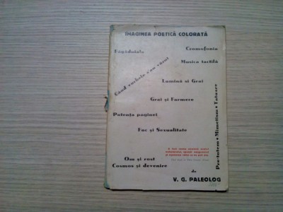 IMAGINEA POETICA COLORATA LA ALEXANDRU MACEDONSKI - V. G. Paleolog -1944, 74 p. foto