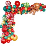 Set arcada baloane decorative din 128 piese, aranjament petrecere Craciun, calitate latex Extra, ANTADESIM