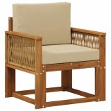 vidaXL Canapea Medie pentru Exterior Lemn Solid de Acacia natural 3438837