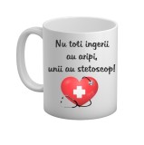 Cana alba personalizata &quot;Nu toti doctorii au aripi&quot;, INOVATIX&reg;. 330ml