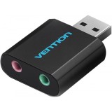 Placa de sunet USB Vention, 2 x Jack 3.5mm, Negru VAB-S17-B