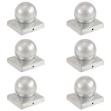 Gossi capace stalpi tip glob, 6 buc., 101x101 mm, metal galvanizat