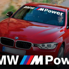 Sticker Auto Parbriz BMW M Power, culoare alba