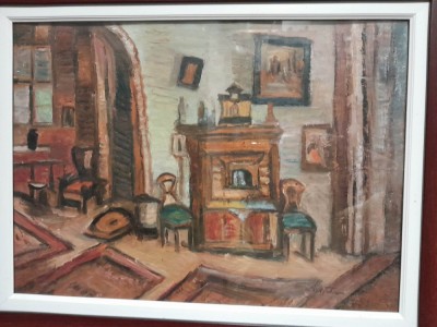 Tablou Interior semnat Adam Baltatu, 44x32 cm ulei pe carton foto