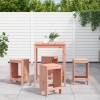 Set Gradina Bar 5 Piese Lemn Douglas, Masa 82.5x82.5x110 cm, Scaune 40x36x75 cm, Gri/Natur