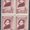 ROMANIA 1954 LP 378 CENTENARUL BARBU ISCOVESCU BLOC DE 4 TIMBRE MNH